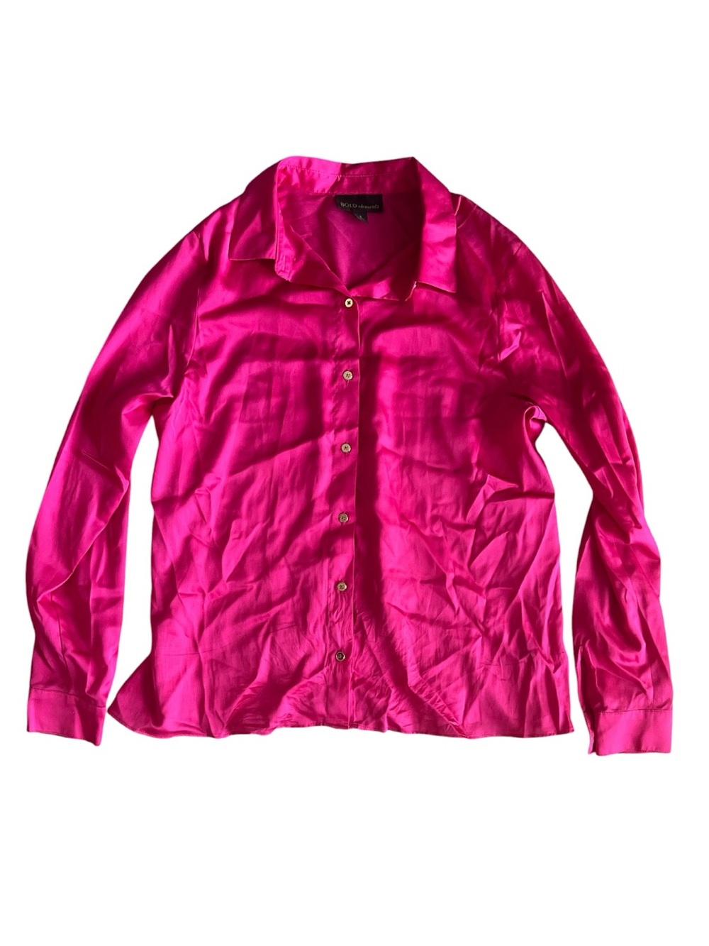 BOLD elements Women's Button-Down Shirt in Hot Pink Size Small
